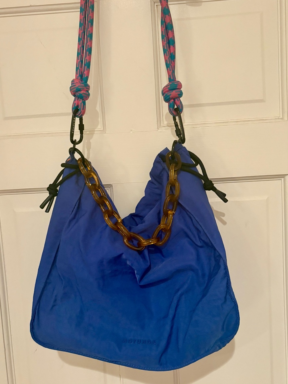 Rotunda Sant Nylon Hobo Bag with Chain & Rope Strap - Picture 4 of 7
